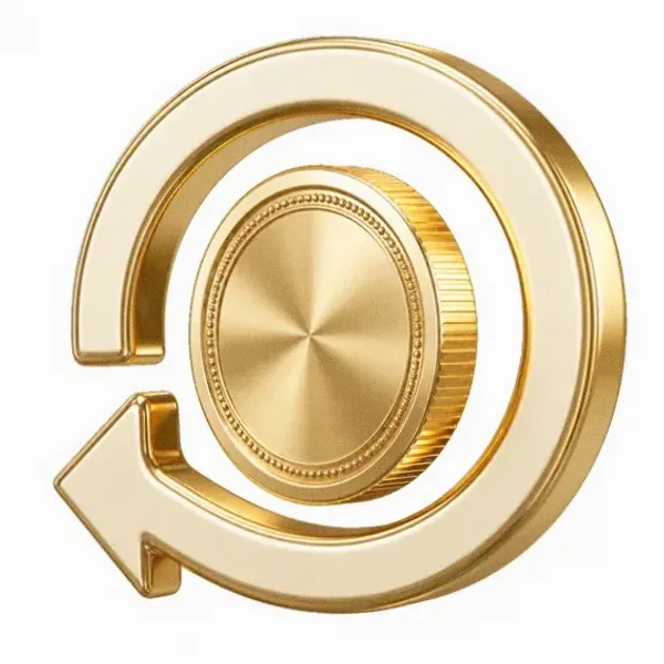 Coin with circular arrow — Hopa